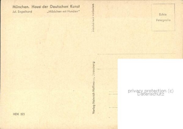Verlag HDK Nr. 523 Jul. Engelhard Mädchen mit Hunden – Bild 2