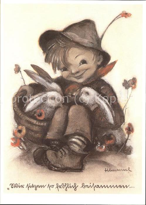 Hummel Nr. 62.1372 Kind Hasen Blumen