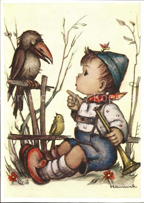 Hummel Nr. 14701 Kind Rabe Vogel Trompete