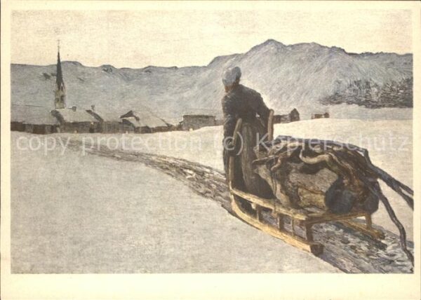 Segantini Giovanni Schlitten Spendenkarte
