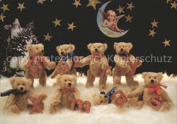 Teddy Teddybaer Teddy-bear Weihnachten Engel Mond Sterne Nikolaus