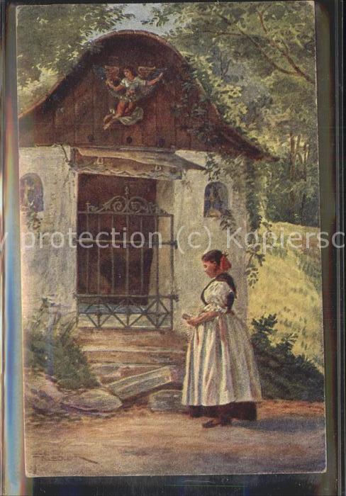Kuenstlerkarte F. Niebler Stille Andacht Nr. 5089 Wald