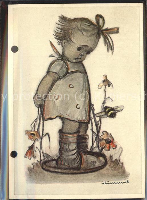 Hummel Nr. 216 Fliegerabwehr Kind Hummel Blumen