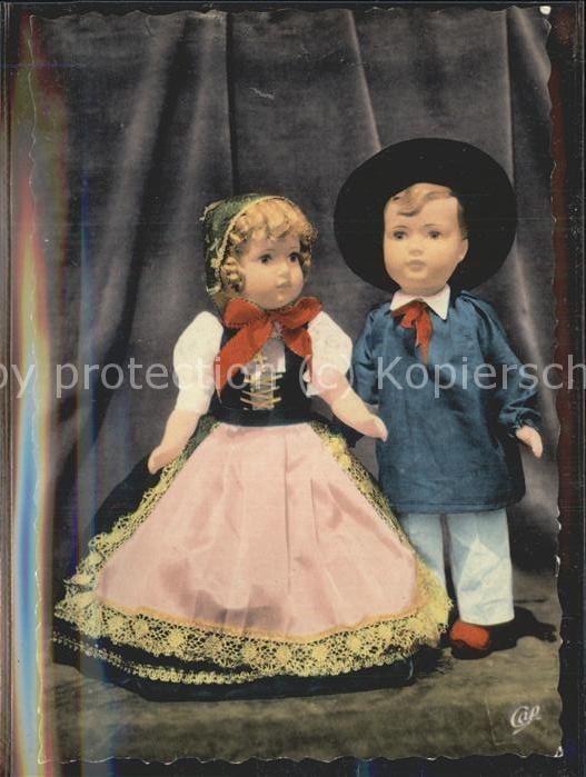 Puppe Doll Poupee Kinderspielzeug Trachten Couple Franc-Comtois