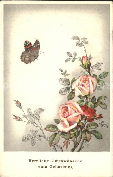 Schmetterlinge Rosen Geburtstag