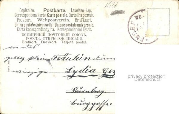 Hirsch Reh Wegkreuz Berge Künstlerkarte – Bild 2