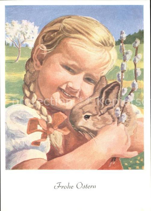 Hasen Kind Ostern Künstlerkarte Mund- und Fuß