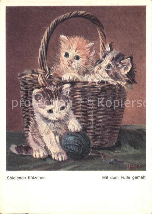Kuenstlerkarte Ch. Pasche Nr. 825 Spielende Kätzchen B
