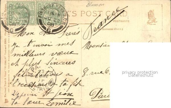 Verlag Tucks Oilette Nr. 6905 Blumen Lilac Lilie – Bild 2