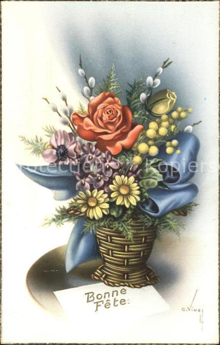 Blumen Rosen Künstlerkarte Glückwunsch Geburts