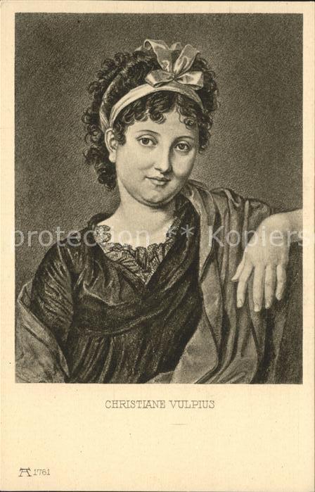 Goethe Johann Wolfgang von Christiane Vulpius Nr. 1761 Künstlerkar