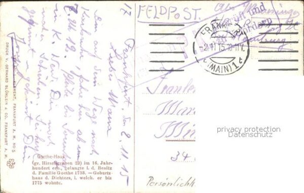 Goethe Johann Wolfgang von Haus Frankfurt – Bild 2