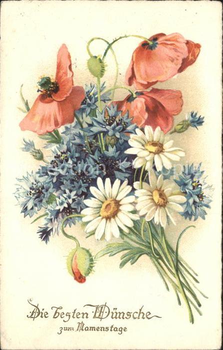 Namenstag Namenskarte Blumen