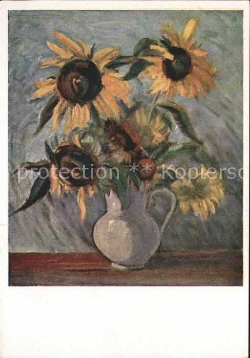Blumen Sonnenblumen Künstlerkarte L. Schölm