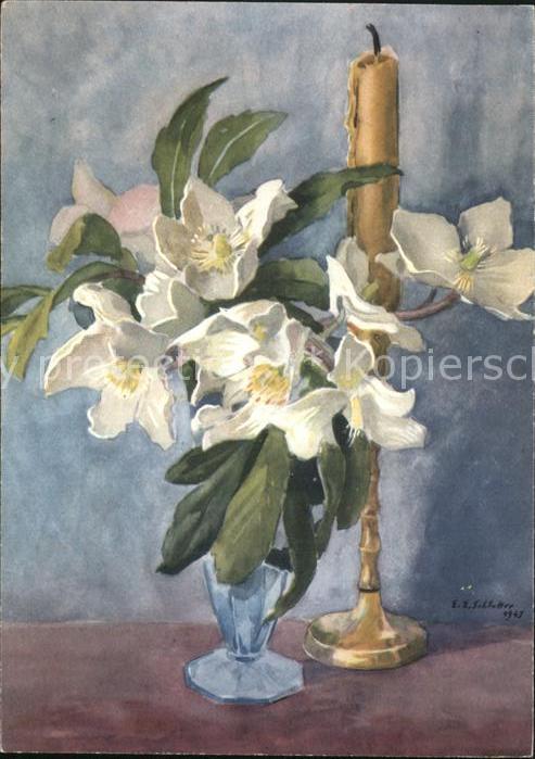 Schlatter E.E. Christrosen Blumen Kerze
