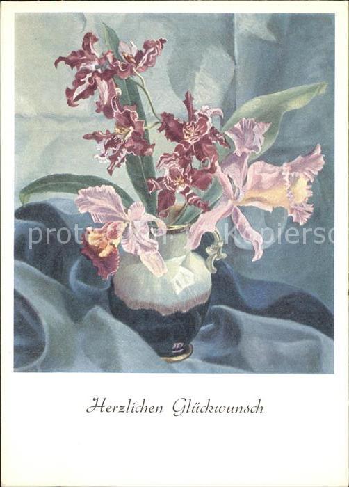 Blumen Orchideen Künstlerkarte Ch. Pasche Nr.