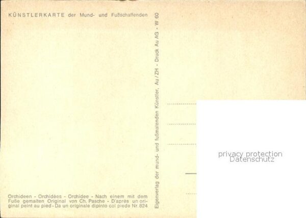 Blumen Orchideen Künstlerkarte Ch. Pasche Nr. – Bild 2