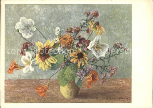 Blumen Künstlerkarte H. Muntwyler