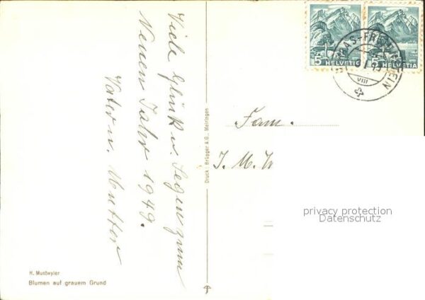 Blumen Künstlerkarte H. Muntwyler – Bild 2