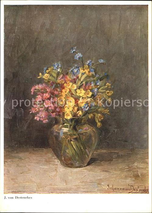 Blumen Frühling Künstlerkarte J. von Destouche