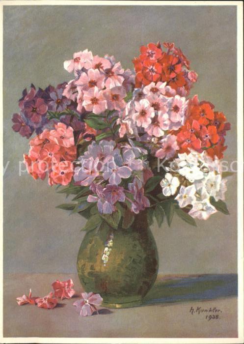 Blumen Flox Künstlerkarte H. Kunkler