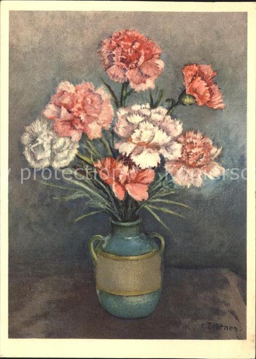 Blumen Nelken Künstlerkarte C. Zeltner Nr. 100