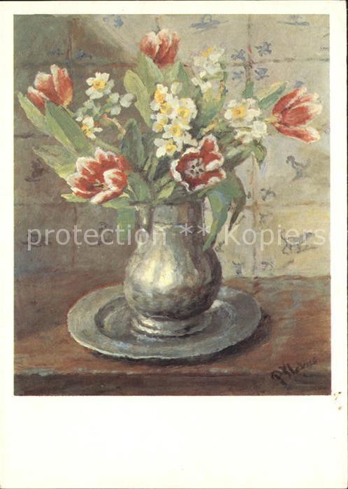 Blumen Tulpen Künstlerkarte P. Moleveld Nr. 33