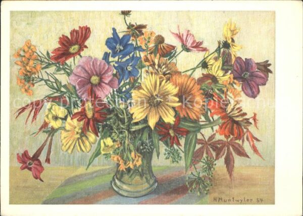 Blumen Künstlerkarte Hermann Muntwyler