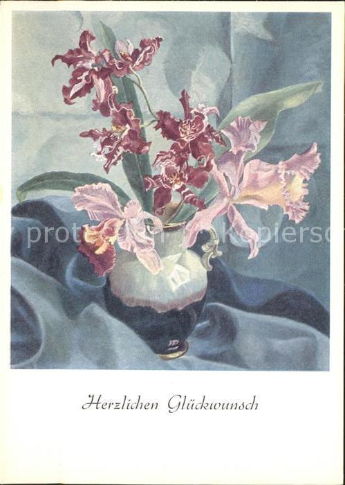 Blumen Orchideen Künstlerkarte Ch. Pasche Nr.
