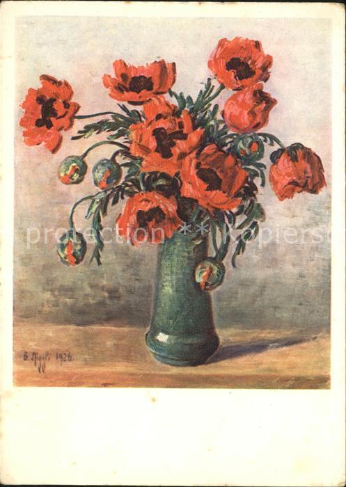 Kuenstlerkarte Niggli Gret Mohn Pavot Papavero