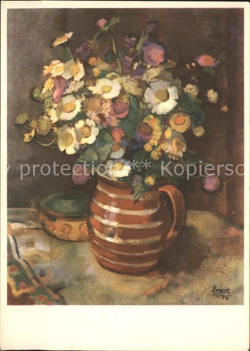 Kuenstlerkarte O. Ernst Bauernstrauss Blumen