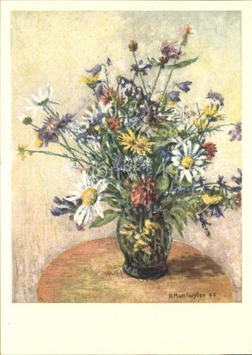 Kuenstlerkarte H. Muntwyler Wiesenblumen