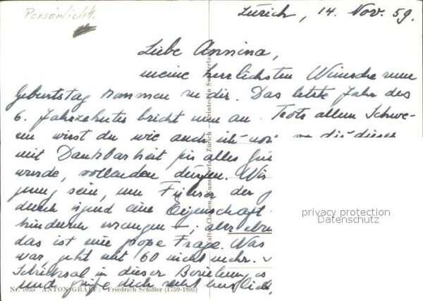 Schiller Friedrich Künstlerkarte Anton Graff Nr. 7035 – Bild 2