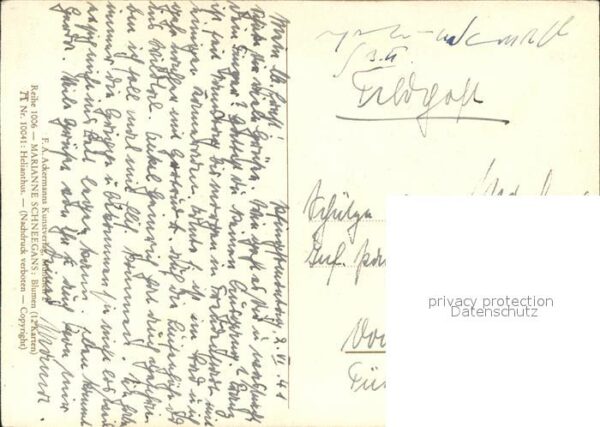 Kuenstlerkarte Marianne Schneegans Nr. 10041 Helianthu – Bild 2