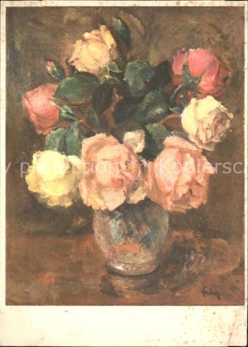 Kuenstlerkarte Henri Fehr Rosen