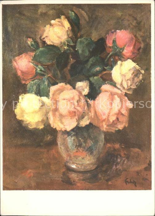 Kuenstlerkarte Henri Fehr Rosen