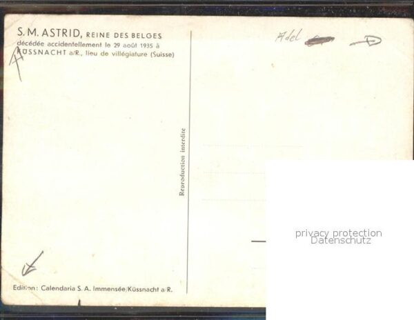 Adel Belgien S.M. Astrid Küssnacht – Bild 2
