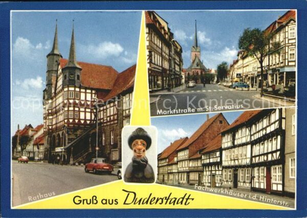 Duderstadt Rathaus Marktstr mit St Servatius Fachw