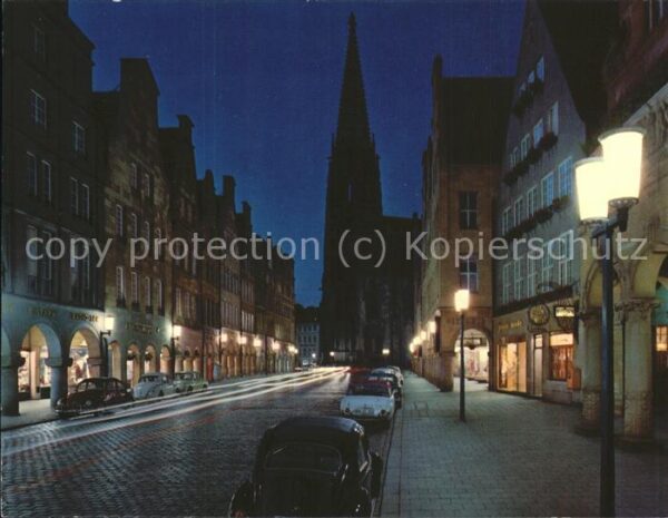 Muenster Westfalen Prinzipalmarkt bei Nacht