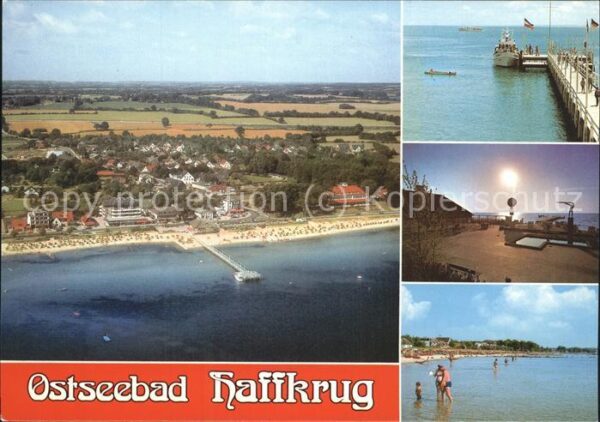 Haffkrug Ostseebad Fliegeraufnahme Bootsanleger Strand