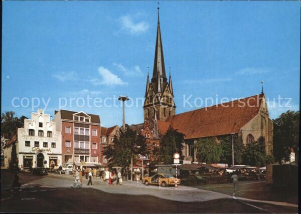 Flensburg Südermarkt mit St Nikolai Kirche