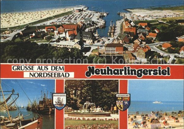 Neuharlingersiel Fliegeraufnahme Bootshafen Park Strandp