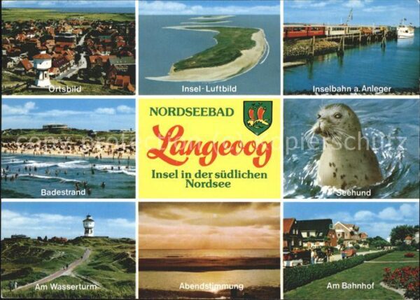 Langeoog Nordseebad Ortsblick Luftbild Inselbahn Badestrand