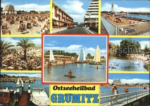 Groemitz Ostseebad Strandpartien Hafen Segelschiffe Schwan