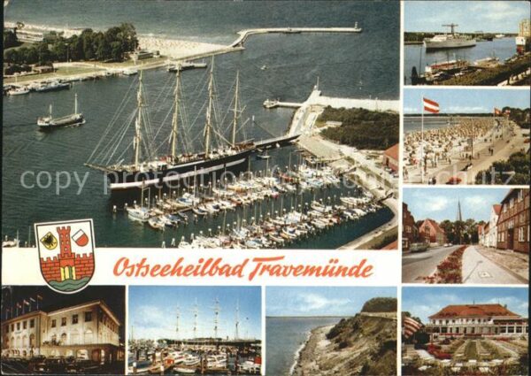 Travemuende Ostseebad Bootshafen Viermaster Segelschiff Stran