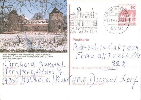 Ratingen Die Wasserburg Haus zum Haus