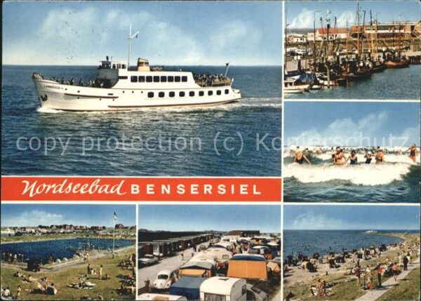 Bensersiel Motorschiff Hafen Wellenbad Campingplat