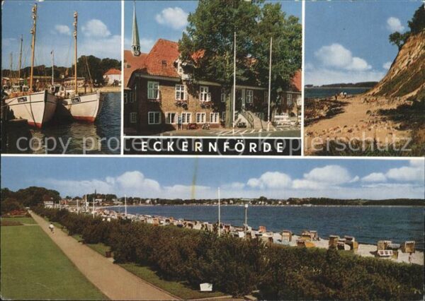Eckernfoerde Segelboote Hafengebäude Steilküste Stra