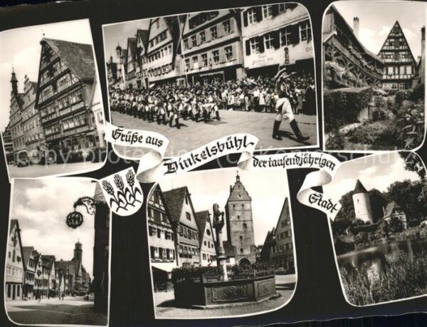 Dinkelsbuehl Ortsansichten Fasnetumzug Brunnen Stadt