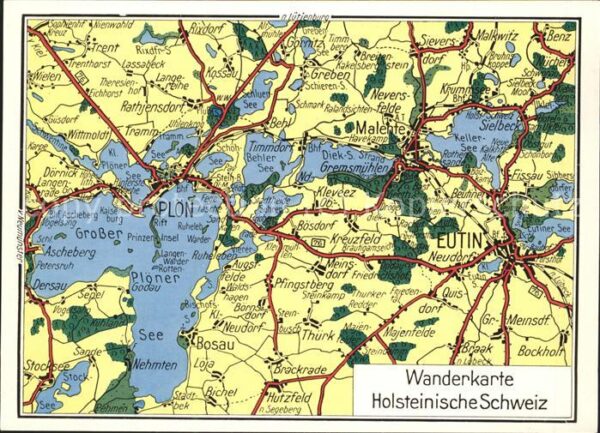 Ploen See Wanderkarte Holsteinische Schweiz